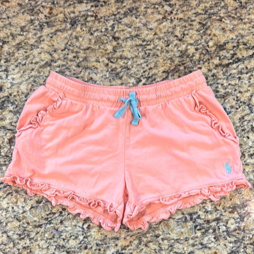 Kids Polo by Ralph Lauren Peach Ruffled Athletic Shorts